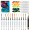 Artfinity Alcohol Ink - Peaches Set, 19 Pieces | 10 Sheets 9x12" Multimedia Paper | Fast-Drying, Permanent, Transparent Alcohol Inks for Gloss Paper, Glass, Metal | 25 ml Bottles, Dual Tip Pens
